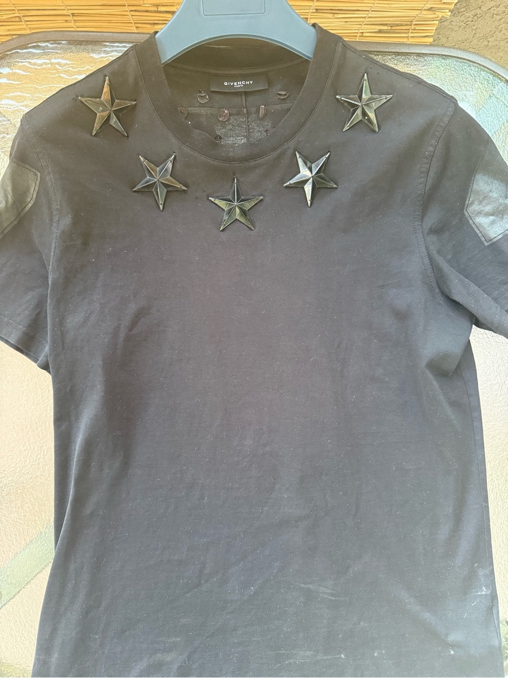 Givenchy Black Star-Appliqué Crew Tee